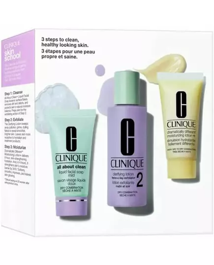 Clinique 3 Step System Set für trockene Haut und Mischhaut (3 Produkte)