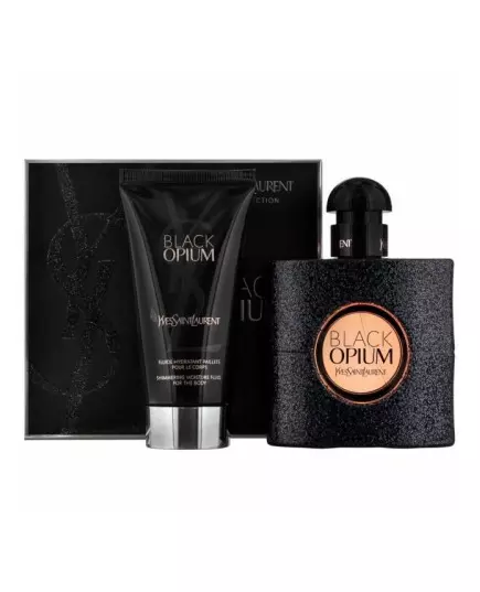 Set Yves Saint Laurent: Black Opium Hydrating Body Lotion 50 ml + Black Opium Eau De Parfum For Women, 50 ml
