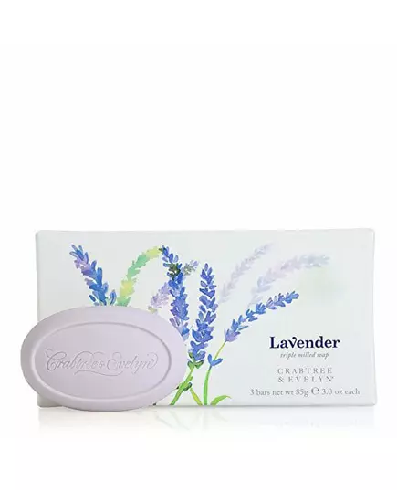 Geschenkset mit Stückseife Crabtree & Evelyn Lavander 3 Stück à, 3 Stück