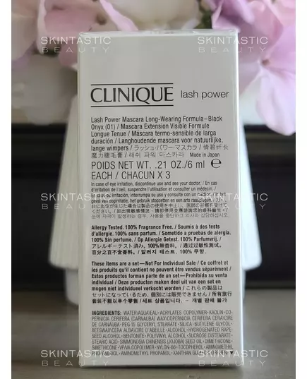 Set Trio Clinique Lash Power Extension Allongement Mascara 01 Onyx noir, 3 pièces