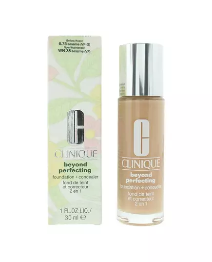 Clinique Beyond Perfecting Couverture complète Fond de teint liquide & correcteur 2-en-1 38 Sésame, 30 ml