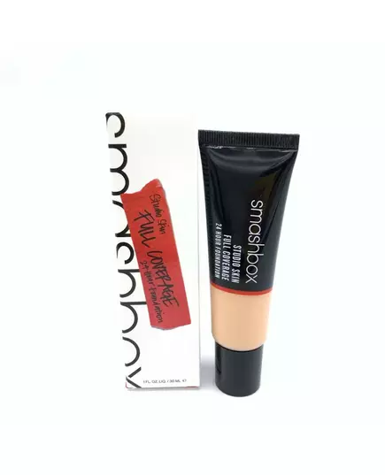Smashbox Studio Skin Hohe Deckung Flüssige Grundierung 2 4 Hell-Mittel Unterton warm und pfirsichfarben, 30 ml