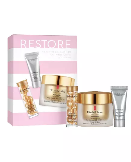 Set Elizabeth Arden: Superstart Restorative Serum 5 ml + Ceramide Moisturizing Cream For Face SPF 30 50 ml + Advanced Ceramide Restores Serum Capsules Face, 5 ml