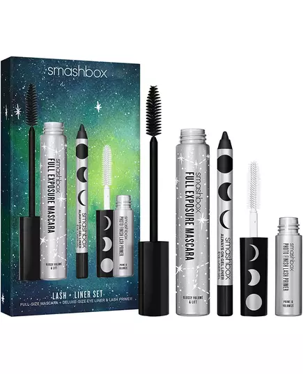 Set Smashbox: Photo Finish Eyelash Primer 4 ml + Always On Gel Pencil Eyeliner Brewed 1.2 g + Full Exposure Waterproof Volumizing Mascara Black, 4 ml