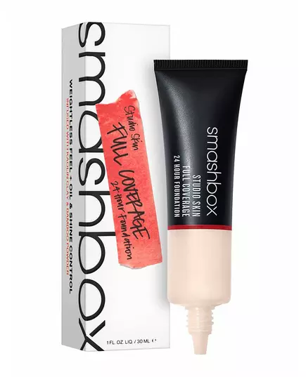 Smashbox Studio Skin Haute couverture Fond de teint liquide 1 Sous-ton clair frais avec des nuances de pêche, 30 ml