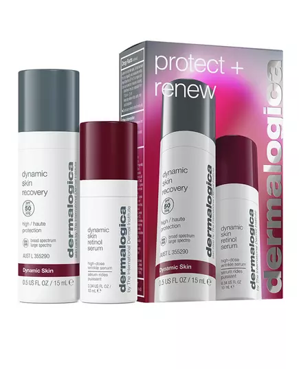 Protect + Renew Set Dermalogica: Dynamic Skin Retinol Anti-Wrinkle Serum For Face 10 ml + Dynamic Skin Retinol Anti-Wrinkle Serum For Face SPF 50, 10 ml