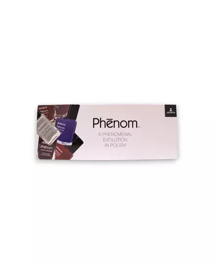 A Phenomenal Evolution In Polish Set Jessica: Phenom Vivid Colour Top Coat Nail Polish PHEN-000 Finale Shine 15 ml + Phenom Vivid Colour Nail Polish PHEN-020 Barbie Pink 14 ml + Phenom Vivid Colour Nail Polish PHEN-022 Geisha Girl 14 ml + Phenom