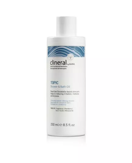 Ahava Clineral Topic Hydratant Apaise Huile de douche Corps Dry, 250 ml