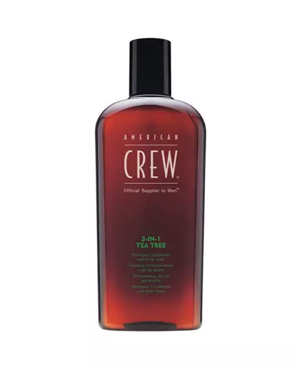 American Crew 3-In-1 Tea Tree Teebaumöl Haarshampoo Spülung & Duschgel 3-in-1 Zur Befeuchtung, 450 ml