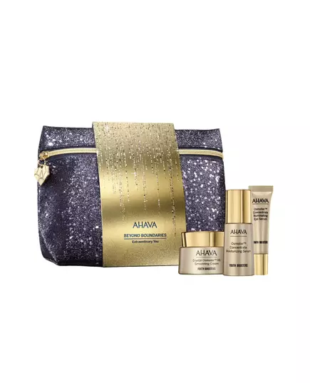 Extraordinary You Set Ahava: Crystal Osmoter X6 Smoothing Cream For Face 50 ml + Osmoter Concetrate Illuminating Eye Serum 15 ml + Osmoter Concetrate Moisturising Serum For Face 30 ml + Ahava GWP Textile Pouch, 50 ml