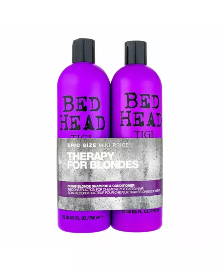 Set Tigi: Bed Head Dumb Blonde Hair Shampoo 750 ml + Bed Head Dumb Blonde Keratin Hair Conditioner Repairs, 750 ml