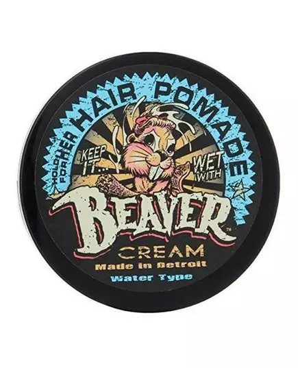 Cock Grease Beaver Cream Water Type Pommade coiffante Finition brillante Tenue légère à moyenne, 110 g