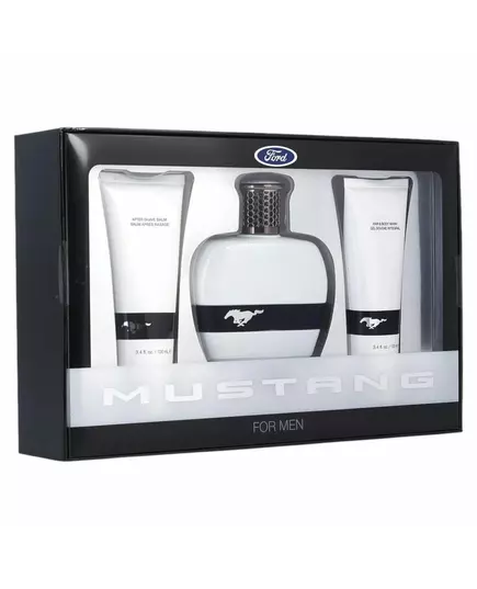 Set Ford: Mustang White Eau De Toilette For Men 100 ml + Mustang White After-Shave Balm 100 ml + Mustang White Body Wash For Hair & Body, 100 ml