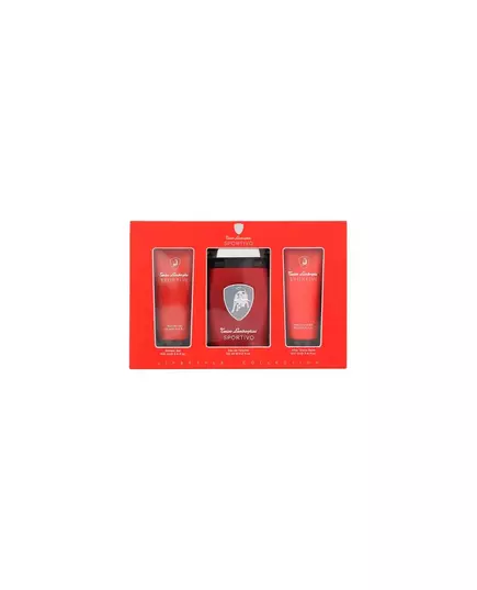Set Tonino Lamborghini: Sportivo Eau De Toilette For Men 125 ml + Sportivo Hydration Shower Gel All Skin Types 100 ml + Sportivo Hydrating & Softening After-Shave Balm, 125 ml