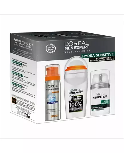 Travel Set L'Oreal Paris: Men Expert Alcohol-Free Hydrating & Regenerating Day & Night Cream For Face 50 ml + Men Expert Alcohol-Free Anti-Sweat Deodorant Roll-On For Men 50 ml + Men Expert Glycerin Against Irritation Shaving Foam, 50 ml, Bild 4