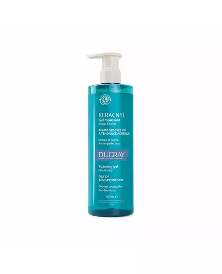 Ducray Keracnyl Anti-Akne Reinigungsgel Für Gesicht & Körper, 400 ml
