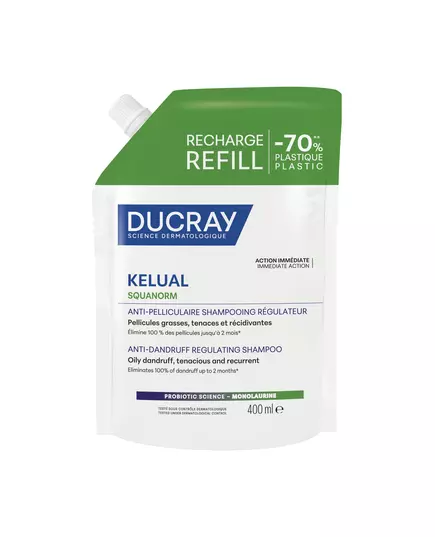 Ducray Kelual Squanorm Haarbehandlung Shampoo Antischuppen For Scalp With Oily Dandruf Nachfüllen, 400 ml
