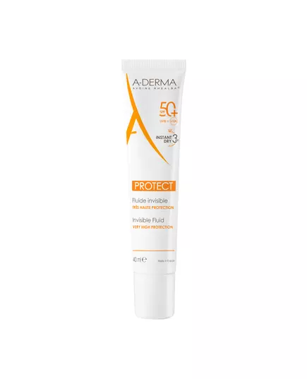 A-Derma PROTECT fluide solaire visage invisible SPF50+, 40 ml