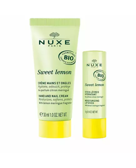Set Nuxe: Sweet Lemon Moisturizing Hand Cream 30 ml + Sweet Lemon Lip Balm, 2 Stück