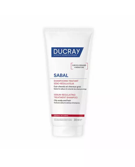 Ducray Sabal Argeal Haarbehandlung Shampoo Sebumkontrolle Für fettiges Haar, 200 ml