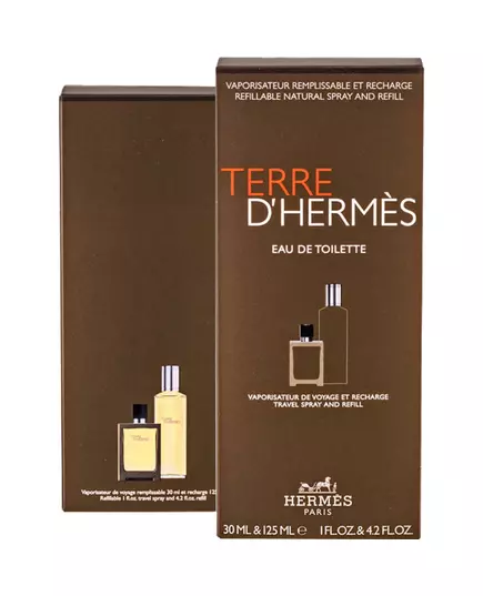 Set Hermes: Terre d'Hermes Eau De Toilette For Men Refill 125 ml + Terre d'Hermes Eau De Toilette For Men Refillable, 2 Stück