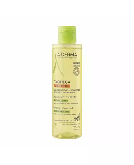 A-Derma Exomega Control Émollient Huile de douche Pour peaux très sèches à atopiques sensibles, 200 ml, image 4