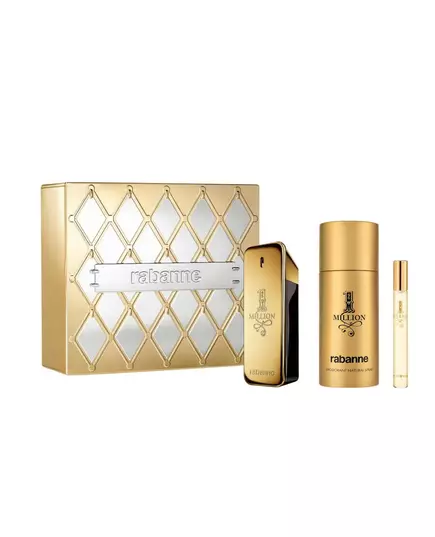 Set Paco Rabanne: 1 Million Eau De Toilette For Men 100 ml + 1 Million Eau De Toilette For Men 10 ml + 1 Million Anti-Perspirant Deodorant Spray For Men, 3 Stück