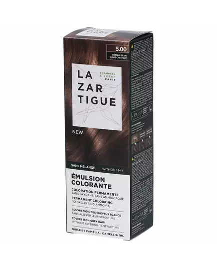 Lazartigue Emulsion Colorante Teinture permanente pour cheveux 5.00 Light Chestnut, 60 ml