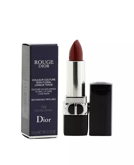 Christian Dior Couture Colour Seidenmatt Creme-Lippenstift 743 Rote Zinnie Nachfüllbar, 3,5 g