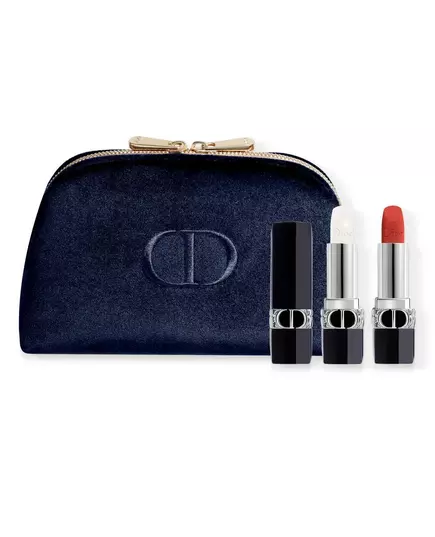 Set Christian Dior: Couture Colour Velvet Cream Lipstick 720 Icone Refillable 3.5 ml + Couture Colour Lip Balm 000 Diornatural Refill 3.5 g + Textile Makeup Bag Blue, 3,5 ml, Bild 2