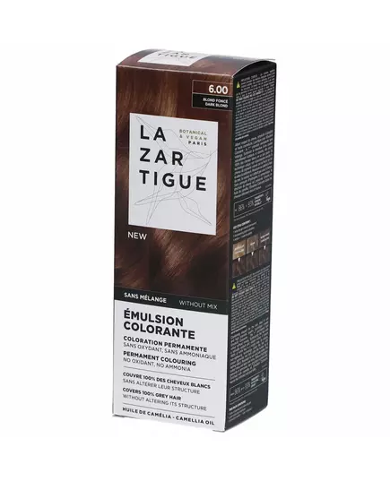Lazartigue Emulsion Colorante Teinture permanente pour cheveux 6.00 Dark Blond, 60 ml