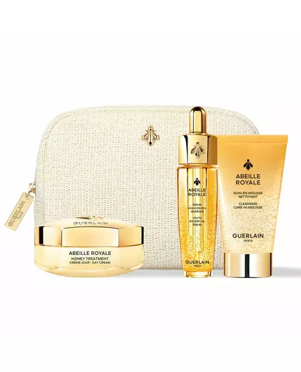 Set Guerlain: Abeille Royale Honey Age-Defying Day Cream For Face 50 ml + Abeille Royale Replumping Oil For Face & Neck 15 ml + Abeille Royale Cleansing Foam, 4 pièces