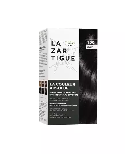 Lazartigue La Couleur Absolue Teinture permanente pour cheveux 1.00 Intense Black, 143 ml