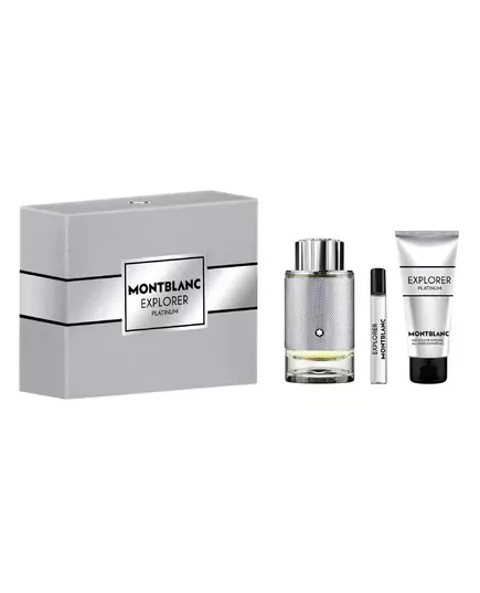 Set Montblanc: Explorer Platinum Eau De Parfum For Men 100 ml + Explorer Platinum Eau De Parfum For Men 7.5 ml + Explorer Platinum Cleansing Shower Gel For All Skin Types, 100 ml