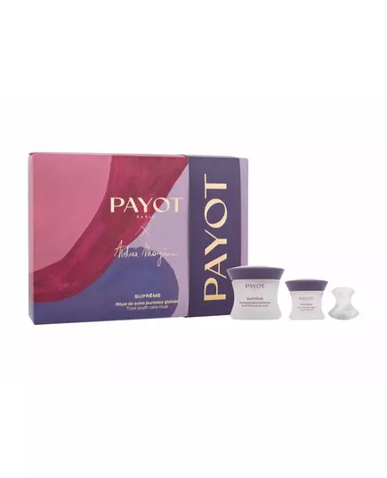 Set Payot: Supreme Sublimating Anti-Aging Day Cream For Face 50 ml + Supreme Jeunesse Le Regard Hydrating Eye Cream 15 ml + Gua Sha White Lifting Face Massage Stone, 3 pièces