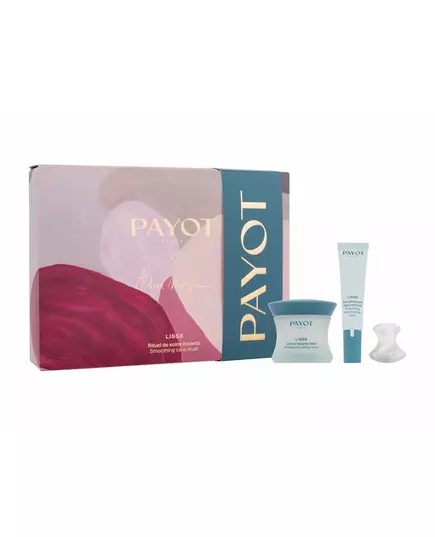Set Payot: Lisse Natural Ingredients Anti-Wrinkle Day Cream For Face 50 ml + Lisse Smoothing Eye Cream 15 ml + Gua Sha White Lifting Face Massage Stone, 3 pièces