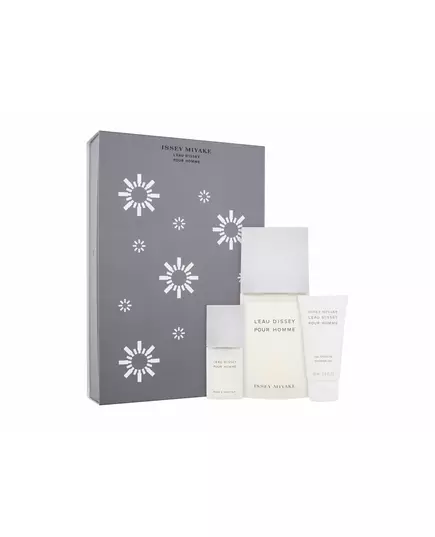 Xmas 2023 Set Issey Miyake: L'Eau D'Issey Pour Homme Eau De Toilette For Men 125 ml + L'Eau D'Issey Pour Homme Eau De Toilette For Men 15 ml *Miniature + L'Eau d'Issey Moisturizing Shower Gel For All Skin Types, 125 ml
