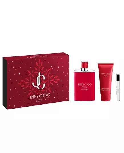 Set Jimmy Choo: Man Extreme Eau De Parfum For Men 100 ml + Man Extreme Eau De Parfum For Men 7.5 ml + Man Extreme Shower Gel For Hair & Body For All Skin Types, 100 ml