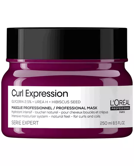 L'Oreal Professionnel Serie Expert Curl Expression Glycerin 2 5% + Harnstoff H + Hibiskussamen Haarbehandlungs-Crememaske Intensive Feuchtigkeitspflege, 250 ml