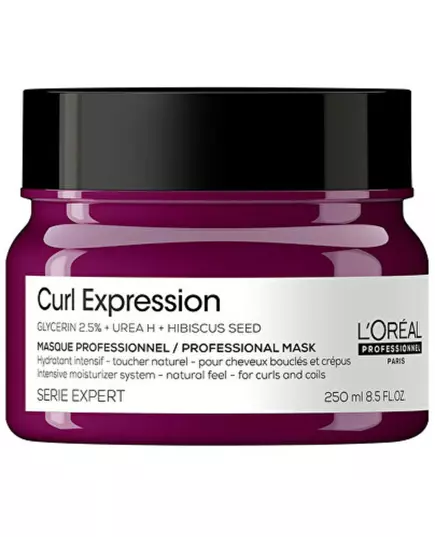 L'Oreal Professionnel Serie Expert Curl Expression Rich Glycérine 2 5% + Urée H + Graine d'hibiscus Masque crème pour traitement des cheveux Hydratation intense, 500 ml