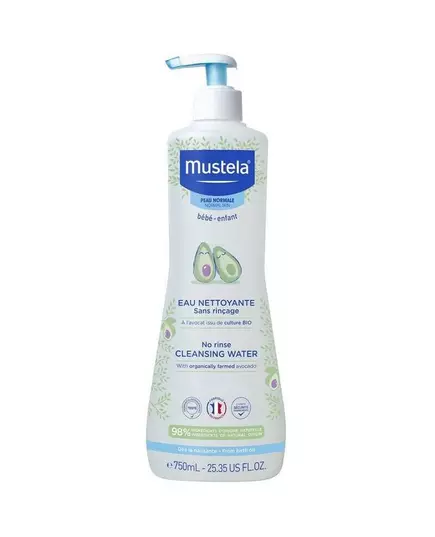 Mustela No Rinse Avocado Erweichen Reinigungswasser Für Gesicht Körper und Windelbereich, 500 ml
