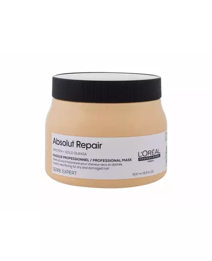 L'Oreal Professionnel Serie Expert Absolut Repair Protein + Gold Quinoa Haarbehandlungs-Crememaske Sofortiges Resurfacing, 500 ml