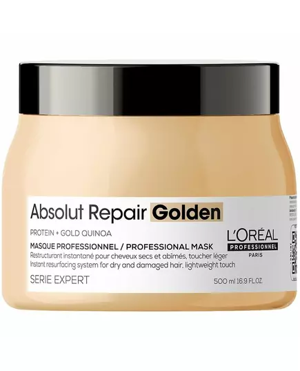 L'Oreal Professionnel Serie Expert Absolut Repair Golden Protéine + Quinoa doré Masque crème pour traitement des cheveux Resurfaçage instantané, 500 ml