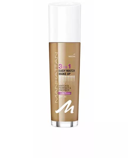 Manhattan Easy Match 3 In 1 Flüssige Grundierung 41 Mokka SPF 20, 30 ml