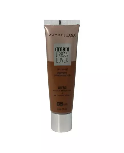 Maybelline Dream Urban Cover Couverture complète Fond de teint crème 352 Truffe SPF 50, 30 ml