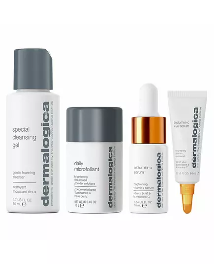 Cleanse + Brighten Set Dermalogica: Special Cleansing Gel For Face 50 ml + Daily Microfoliant Exfoliating Exfoliating Powder 13 g + Biolumin-C Vitamin C Brightening Serum For Face 10 ml + Biolumin-C Illuminating Eye Serum, 50 ml, image 3