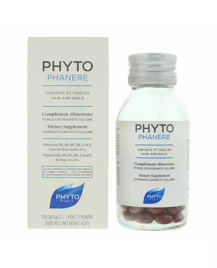 Phyto Phytophanère Biotin Vitamins Zinc Strengthen Hair & Nails Capsules 120 gélules, 120 pièces, image 3