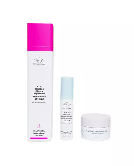 Set Drunk Elephant: T.L.C. Framboos Glycolic Refining Night Serum For Face 50 ml + B-Hydra Intensive Hydrating Serum For Face 8 ml + Lala Retro Recovery Cream For Face, 50 ml, image 3
