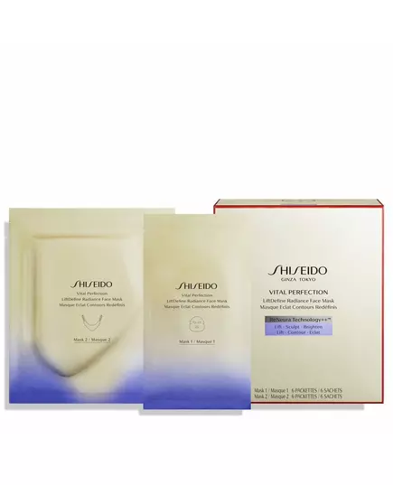 Shiseido Vital Perfection Anti-âge & Éclat Masque facial Pour le visage, 12 × 1 ml, image 3