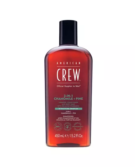 American Crew 3-In-1 Tea Tree Chamomile & Pine Haarshampoo Spülung & Duschgel 3-in-1 Hydratisierend, 450 ml, Bild 3